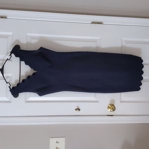 Navy Banana Republic dress, scalloped neckline, size 4